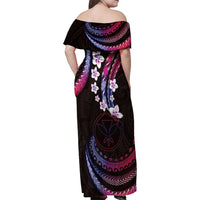 Hawaii Map Kanaka Maoli Family Matching Off Shoulder Maxi Dress and Hawaiian Shirt Fantastic Frangipani Sweet Dream