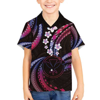 Hawaii Map Kanaka Maoli Kid Hawaiian Shirt Fantastic Frangipani Sweet Dream LT01 Kid Pink - Polynesian Pride