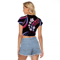 Hawaii Map Kanaka Maoli Raglan Cropped T Shirt Fantastic Frangipani Sweet Dream LT01 - Polynesian Pride