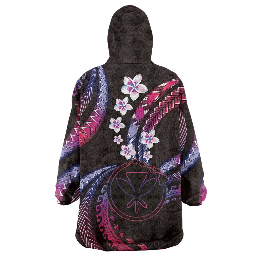 Hawaii Map Kanaka Maoli Wearable Blanket Hoodie Fantastic Frangipani Sweet Dream LT01 - Polynesian Pride