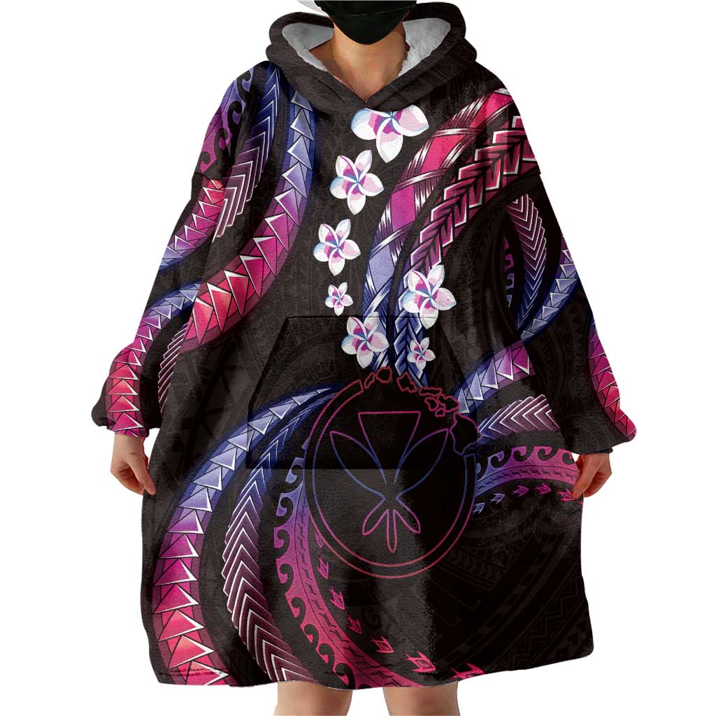 Hawaii Map Kanaka Maoli Wearable Blanket Hoodie Fantastic Frangipani Sweet Dream LT01 - Polynesian Pride