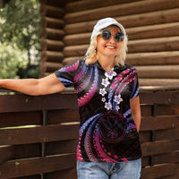 Hawaii Map Kanaka Maoli Women Polo Shirt Fantastic Frangipani Sweet Dream