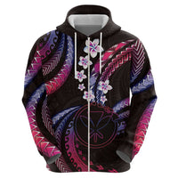 Hawaii Map Kanaka Maoli Zip Hoodie Fantastic Frangipani Sweet Dream LT01 - Polynesian Pride