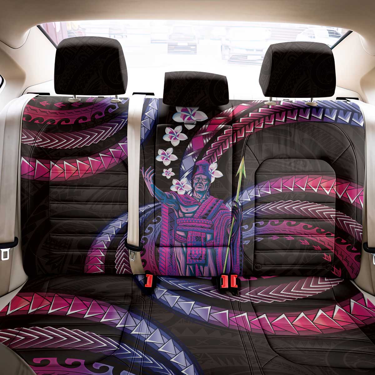 Hawaii King Kamehameha Back Car Seat Cover Fantastic Plumeria Sweet Vibes