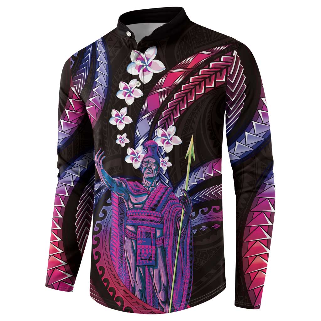 Hawaii King Kamehameha Button Sweatshirt Fantastic Plumeria Sweet Vibes LT01 - Polynesian Pride