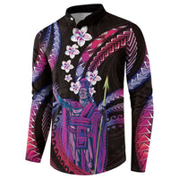 Hawaii King Kamehameha Button Sweatshirt Fantastic Plumeria Sweet Vibes LT01 - Polynesian Pride