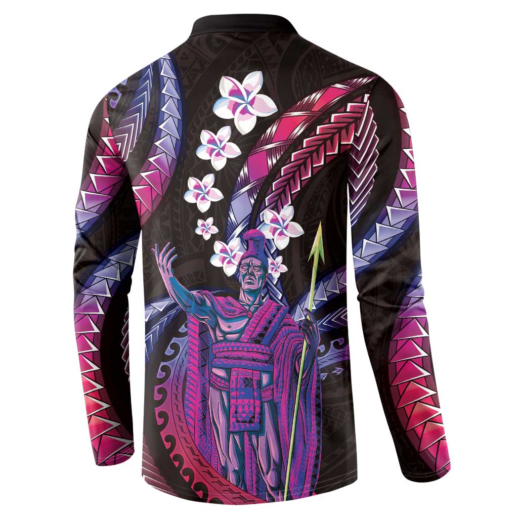 Hawaii King Kamehameha Button Sweatshirt Fantastic Plumeria Sweet Vibes LT01 - Polynesian Pride