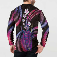 Hawaii King Kamehameha Button Sweatshirt Fantastic Plumeria Sweet Vibes LT01 - Polynesian Pride
