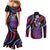 Hawaii King Kamehameha Couples Matching Mermaid Dress and Long Sleeve Button Shirt Fantastic Plumeria Sweet Vibes