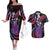 Hawaii King Kamehameha Couples Matching Off The Shoulder Long Sleeve Dress and Hawaiian Shirt Fantastic Plumeria Sweet Vibes