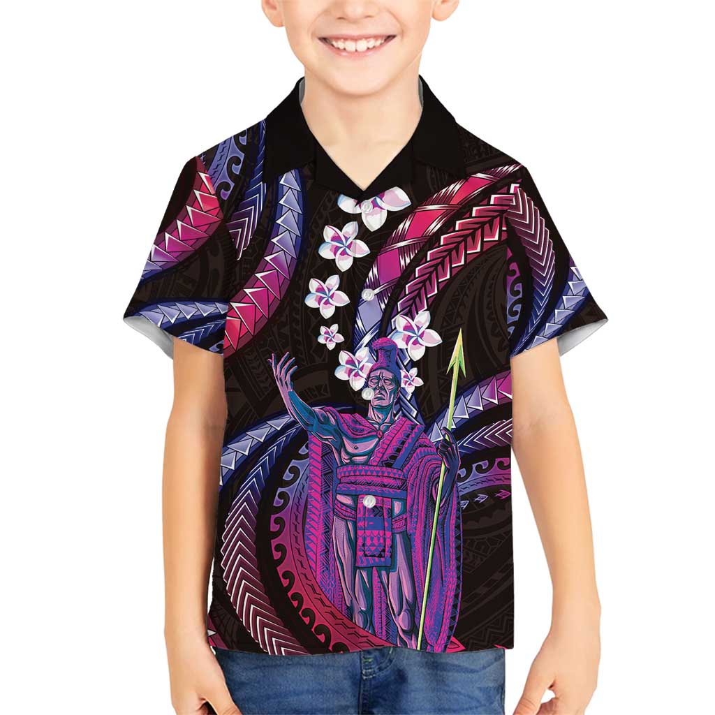 Hawaii King Kamehameha Family Matching Puletasi and Hawaiian Shirt Fantastic Plumeria Sweet Vibes LT01 Son's Shirt Pink - Polynesian Pride