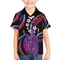 Hawaii King Kamehameha Family Matching Short Sleeve Bodycon Dress and Hawaiian Shirt Fantastic Plumeria Sweet Vibes