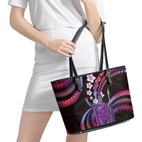 Hawaii King Kamehameha Leather Tote Bag Fantastic Plumeria Sweet Vibes LT01 - Polynesian Pride
