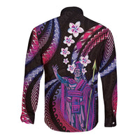 Hawaii King Kamehameha Long Sleeve Button Shirt Fantastic Plumeria Sweet Vibes LT01 - Polynesian Pride