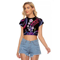 Hawaii King Kamehameha Raglan Cropped T Shirt Fantastic Plumeria Sweet Vibes