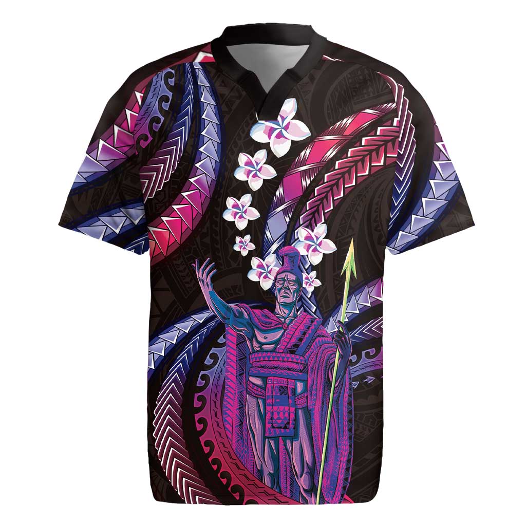 Hawaii King Kamehameha Rugby Jersey Fantastic Plumeria Sweet Vibes LT01 Pink - Polynesian Pride