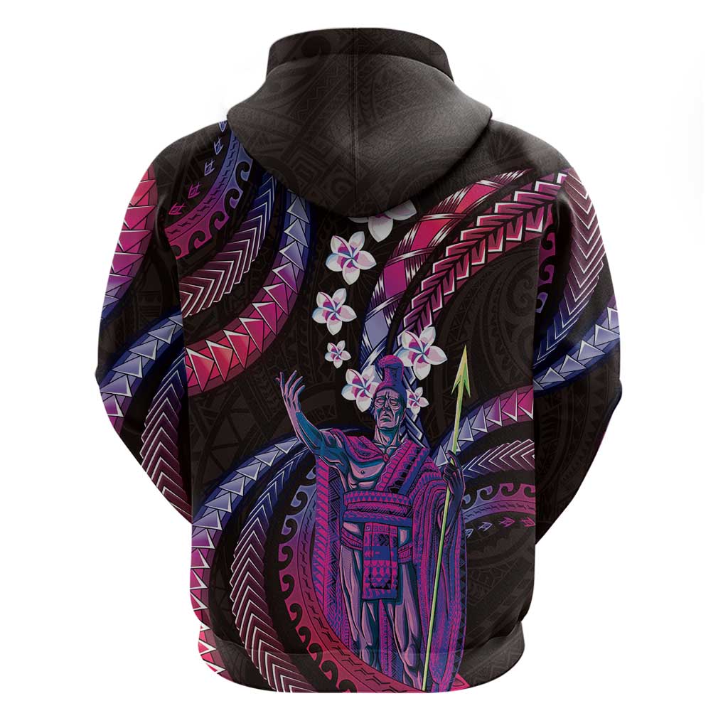 Hawaii King Kamehameha Zip Hoodie Fantastic Plumeria Sweet Vibes LT01 - Polynesian Pride