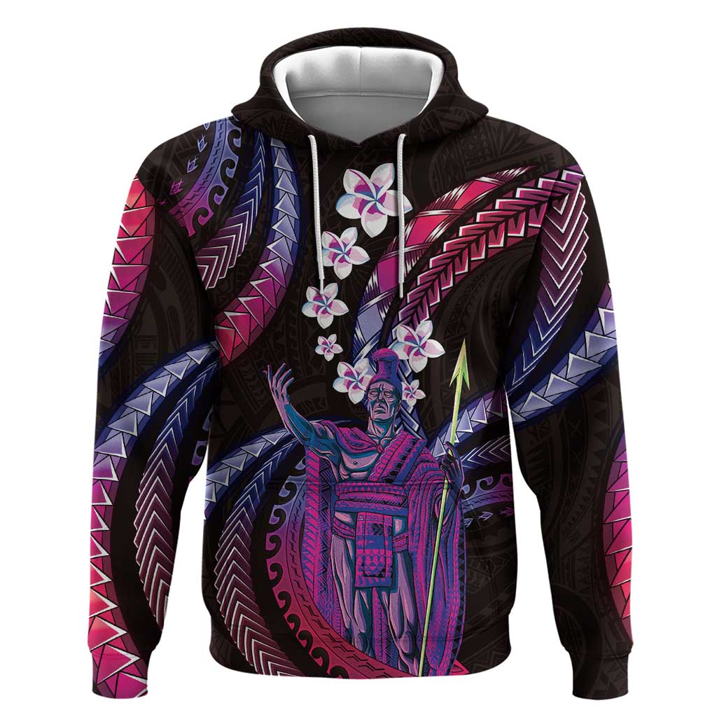 Hawaii King Kamehameha Zip Hoodie Fantastic Plumeria Sweet Vibes LT01 Pullover Hoodie Pink - Polynesian Pride