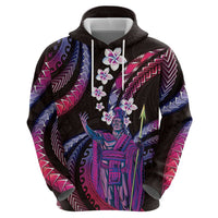 Hawaii King Kamehameha Zip Hoodie Fantastic Plumeria Sweet Vibes LT01 - Polynesian Pride