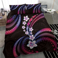 Hawaii Plumeria Bedding Set Sweet Gradient Polynesian Pattern