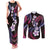 Hawaii Plumeria Couples Matching Tank Maxi Dress and Long Sleeve Button Shirt Sweet Gradient Polynesian Pattern