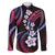 Hawaii Plumeria Family Matching Long Sleeve Bodycon Dress and Hawaiian Shirt Sweet Gradient Polynesian Pattern