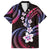 Hawaii Plumeria Family Matching Off The Shoulder Long Sleeve Dress and Hawaiian Shirt Sweet Gradient Polynesian Pattern