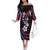 Hawaii Plumeria Family Matching Off The Shoulder Long Sleeve Dress and Hawaiian Shirt Sweet Gradient Polynesian Pattern