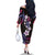 Hawaii Plumeria Family Matching Off The Shoulder Long Sleeve Dress and Hawaiian Shirt Sweet Gradient Polynesian Pattern