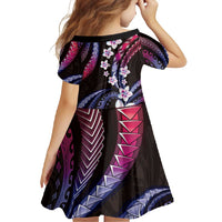 Hawaii Plumeria Family Matching Short Sleeve Bodycon Dress and Hawaiian Shirt Sweet Gradient Polynesian Pattern