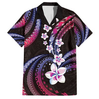 Hawaii Plumeria Family Matching Tank Maxi Dress and Hawaiian Shirt Sweet Gradient Polynesian Pattern