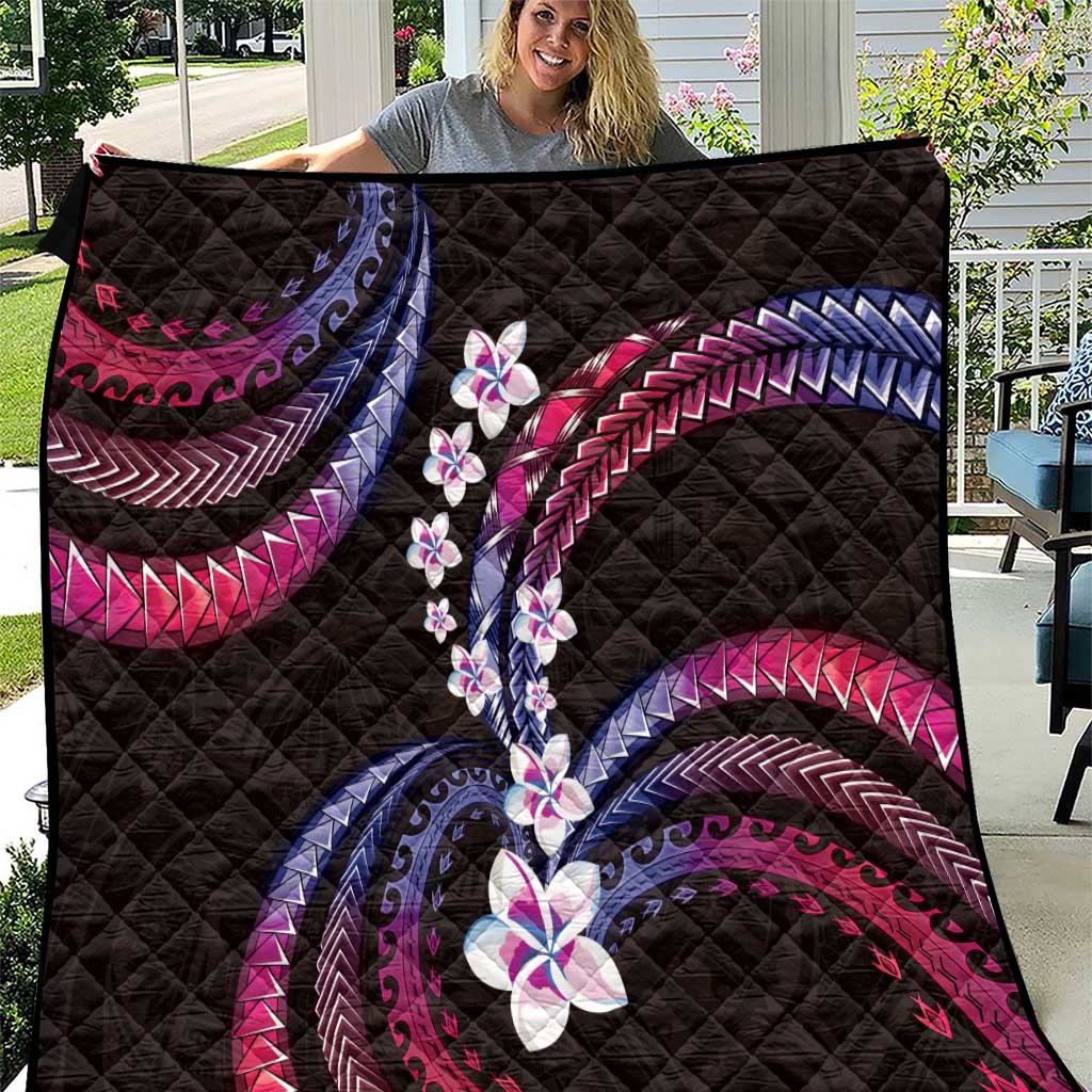 Hawaii Plumeria Quilt Sweet Gradient Polynesian Pattern