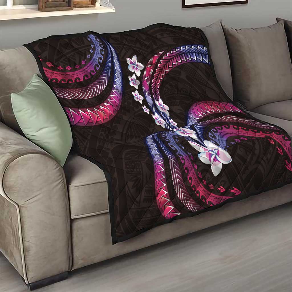 Hawaii Plumeria Quilt Sweet Gradient Polynesian Pattern
