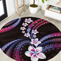 Hawaii Plumeria Round Carpet Sweet Gradient Polynesian Pattern