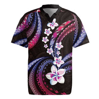 Hawaii Plumeria Rugby Jersey Sweet Gradient Polynesian Pattern LT01 Pink - Polynesian Pride