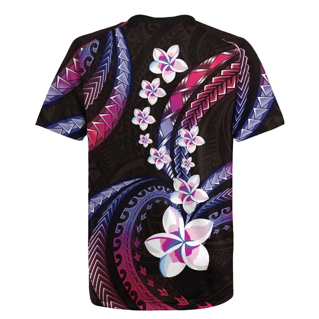 Hawaii Plumeria Rugby Jersey Sweet Gradient Polynesian Pattern LT01 - Polynesian Pride