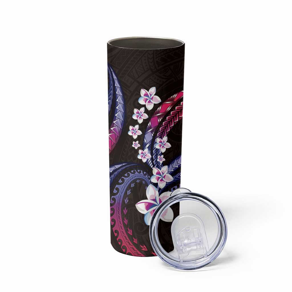Hawaii Plumeria Skinny Tumbler Sweet Gradient Polynesian Pattern