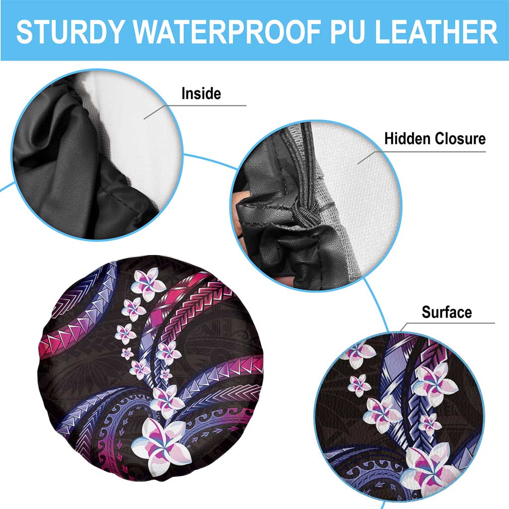 Hawaii Plumeria Spare Tire Cover Sweet Gradient Polynesian Pattern