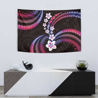 Hawaii Plumeria Tapestry Sweet Gradient Polynesian Pattern