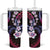 Hawaii Plumeria Tumbler With Handle Sweet Gradient Polynesian Pattern