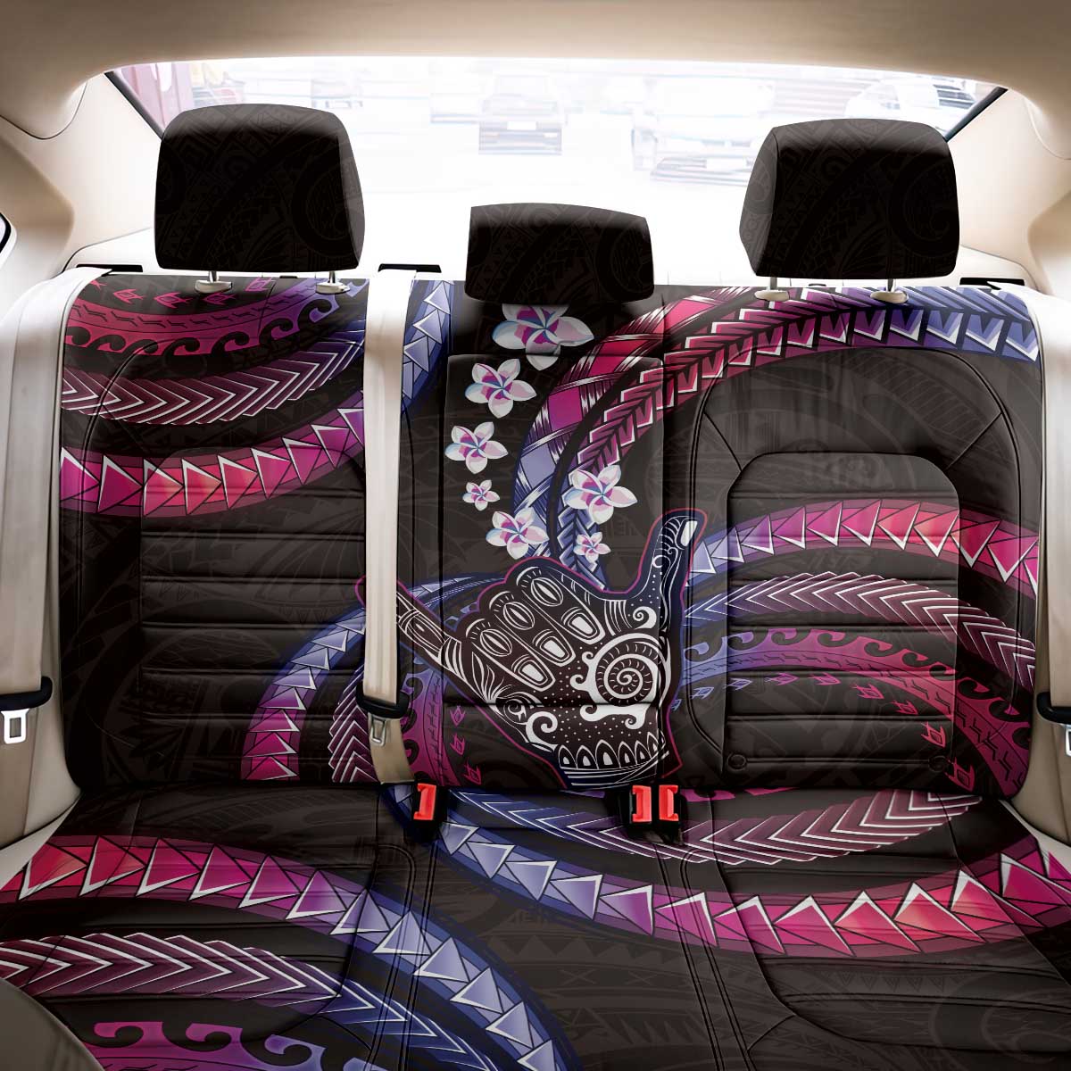 Hawaii Shaka Sign Back Car Seat Cover Fantastic Frangipani Sweet Vibes