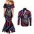 Hawaii Shaka Sign Couples Matching Mermaid Dress and Long Sleeve Button Shirt Fantastic Frangipani Sweet Vibes