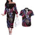 Hawaii Shaka Sign Couples Matching Off The Shoulder Long Sleeve Dress and Hawaiian Shirt Fantastic Frangipani Sweet Vibes