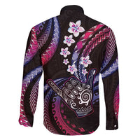 Hawaii Shaka Sign Family Matching Long Sleeve Bodycon Dress and Hawaiian Shirt Fantastic Frangipani Sweet Vibes