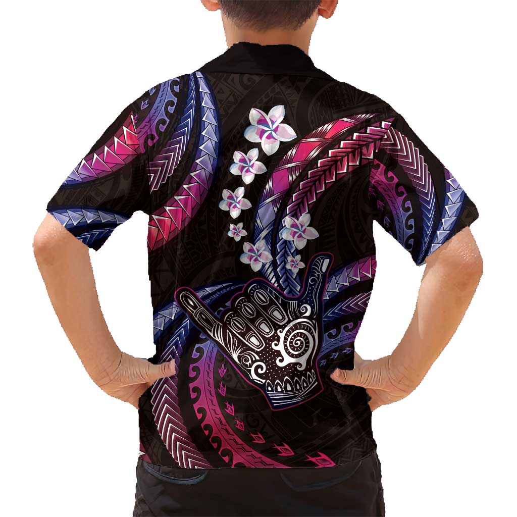 Hawaii Shaka Sign Family Matching Off Shoulder Maxi Dress and Hawaiian Shirt Fantastic Frangipani Sweet Vibes