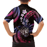 Hawaii Shaka Sign Family Matching Off Shoulder Maxi Dress and Hawaiian Shirt Fantastic Frangipani Sweet Vibes