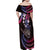 Hawaii Shaka Sign Family Matching Off Shoulder Maxi Dress and Hawaiian Shirt Fantastic Frangipani Sweet Vibes