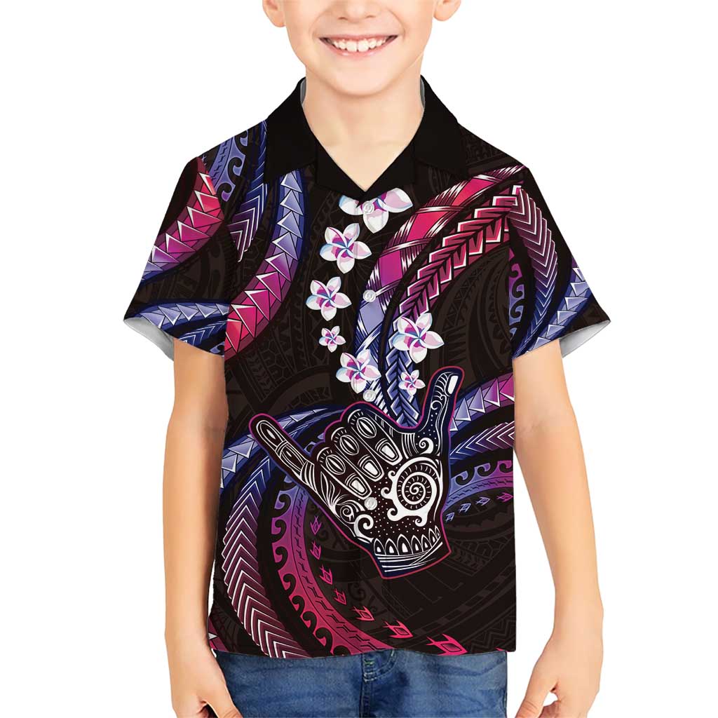 Hawaii Shaka Sign Family Matching Short Sleeve Bodycon Dress and Hawaiian Shirt Fantastic Frangipani Sweet Vibes