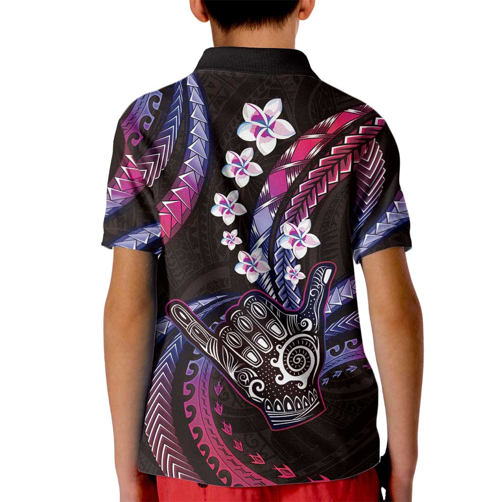 Hawaii Shaka Sign Kid Polo Shirt Fantastic Frangipani Sweet Vibes