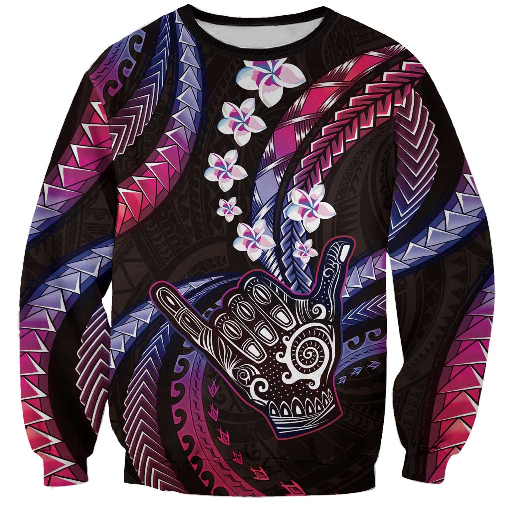 Hawaii Shaka Sign Sweatshirt Fantastic Frangipani Sweet Vibes